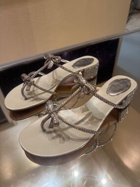 Rene Caovilla Crystal Bow Sandal